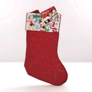 Disney Parks Merchandise Mickey Donald Goofy Red Felt 14" Christmas Stocking